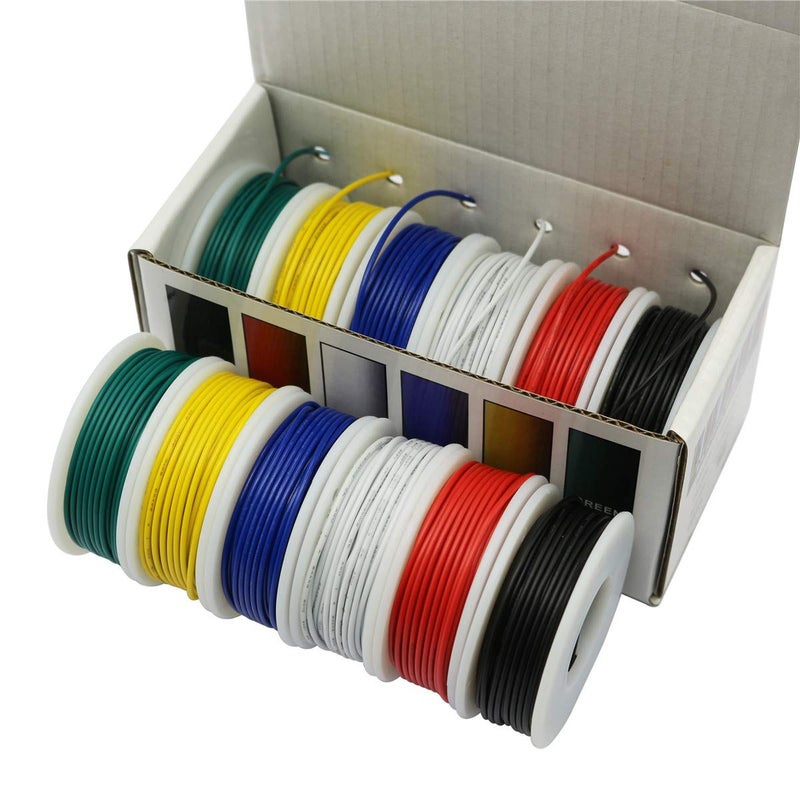 CBAZY Hook up Wire Kit (Stranded Wire Kit) 24 Gauge 6 Colors 32.8 feet Each Electrical Wire 24 AWG PVC Wire - Image 3